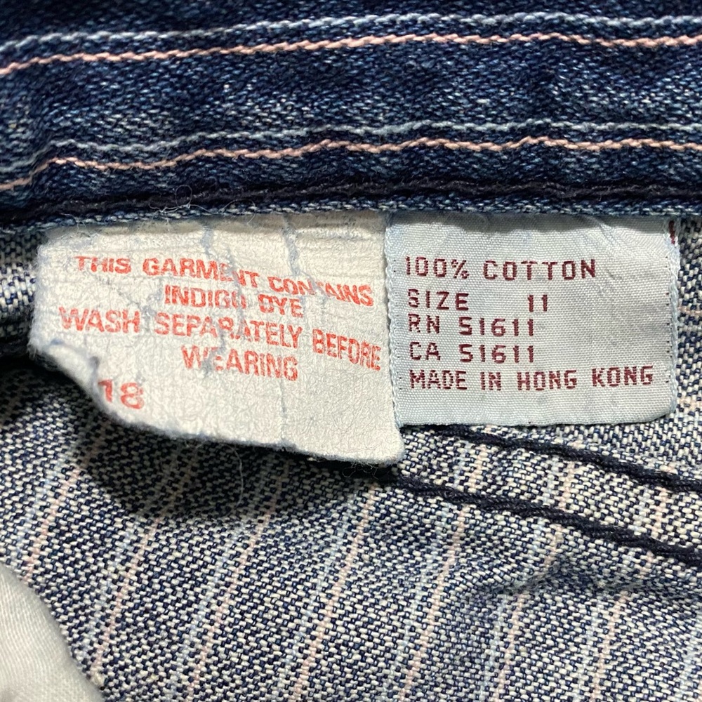 Vintage Sergio Valente High Rise Pin Stripe Straight Leg Cropped Indigo Jean - Picture 6 of 6